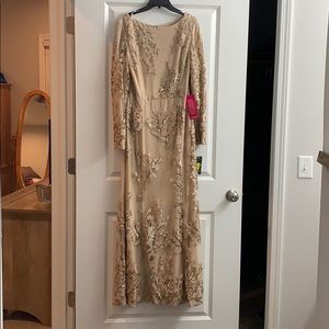 Nude sequin evening dress